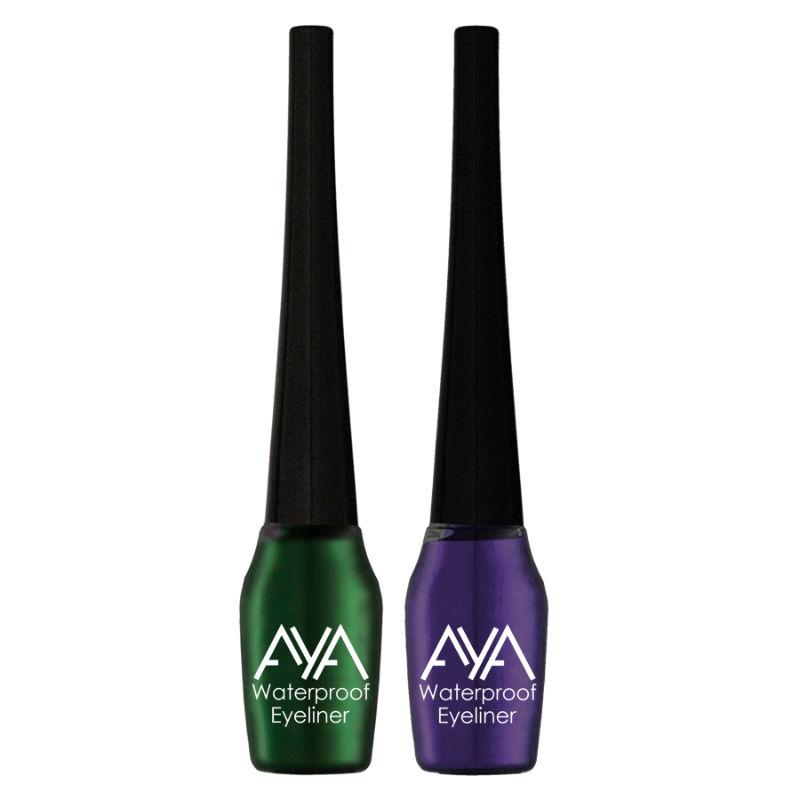 aya waterproof eyeliner - green and purple (set of 2)