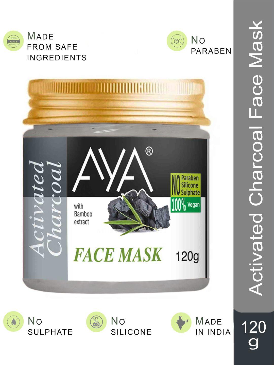 aya paraben-free & silicone-free activated charcoal face mask with bamboo extract - 120g