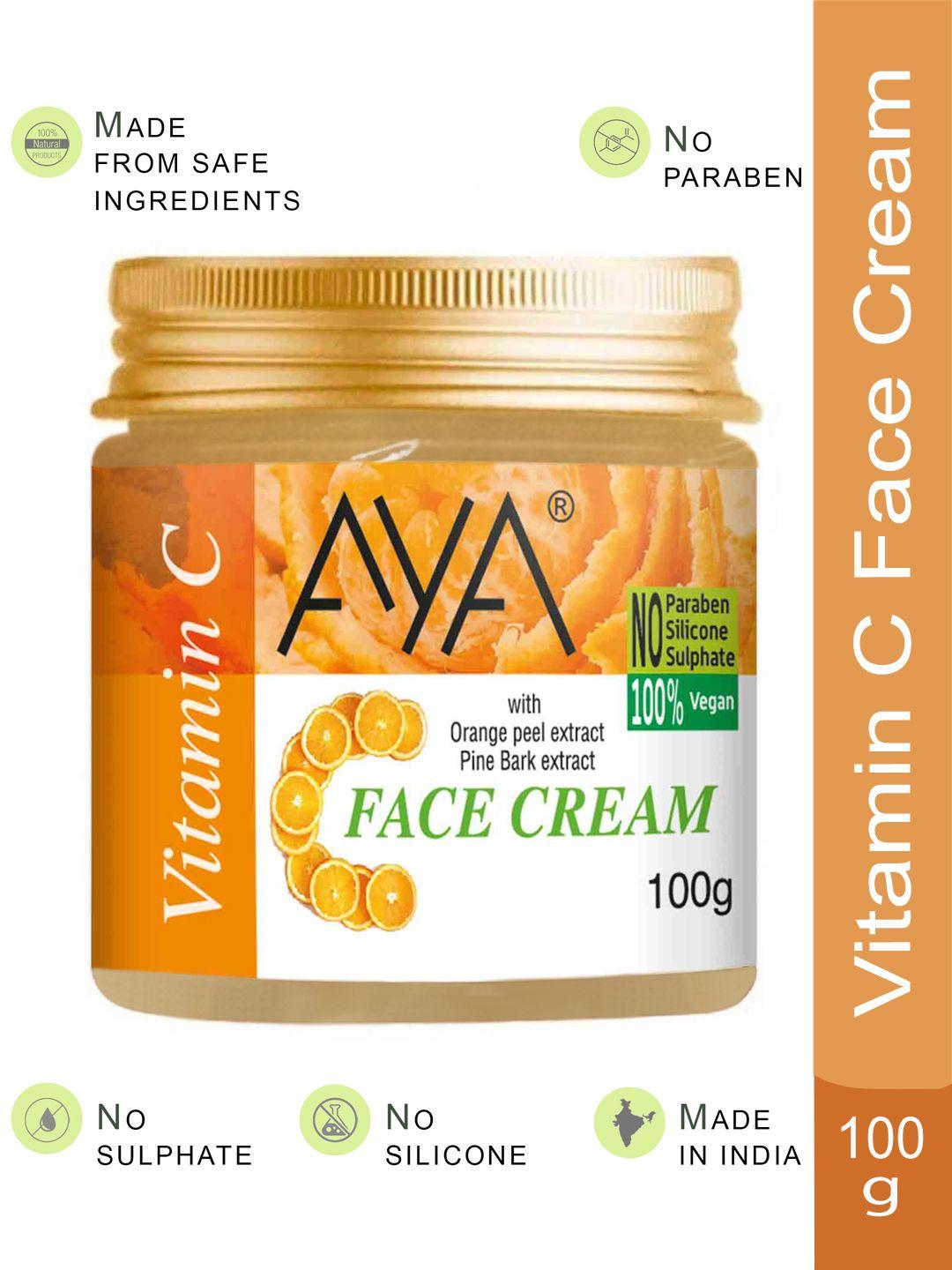 aya paraben-free & silicone-free vitamin c face cream with orange peel extract - 100 g