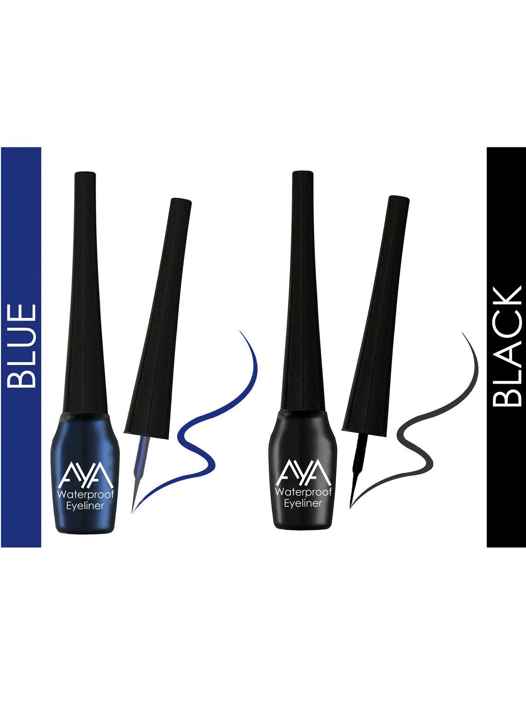 aya set of 2 black and blue waterproof long lasting eyeliner