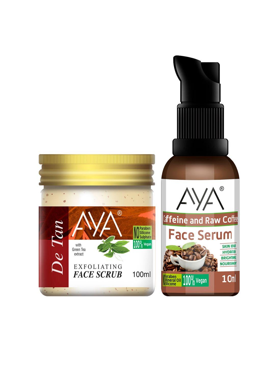 aya set of 2 face scrub & face serum 110ml