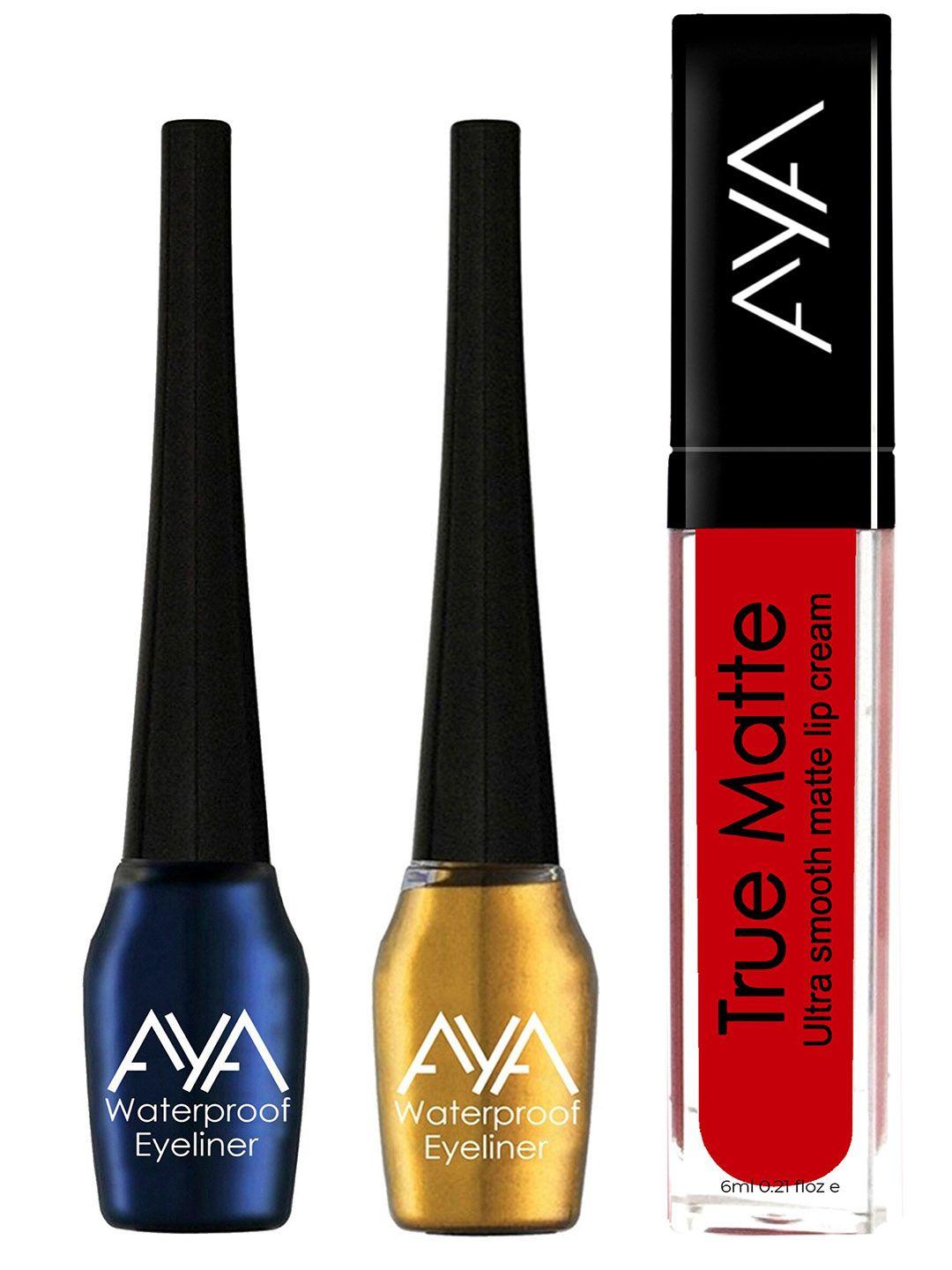 aya set of 2 liquid eyeliner &  liquid lipstick