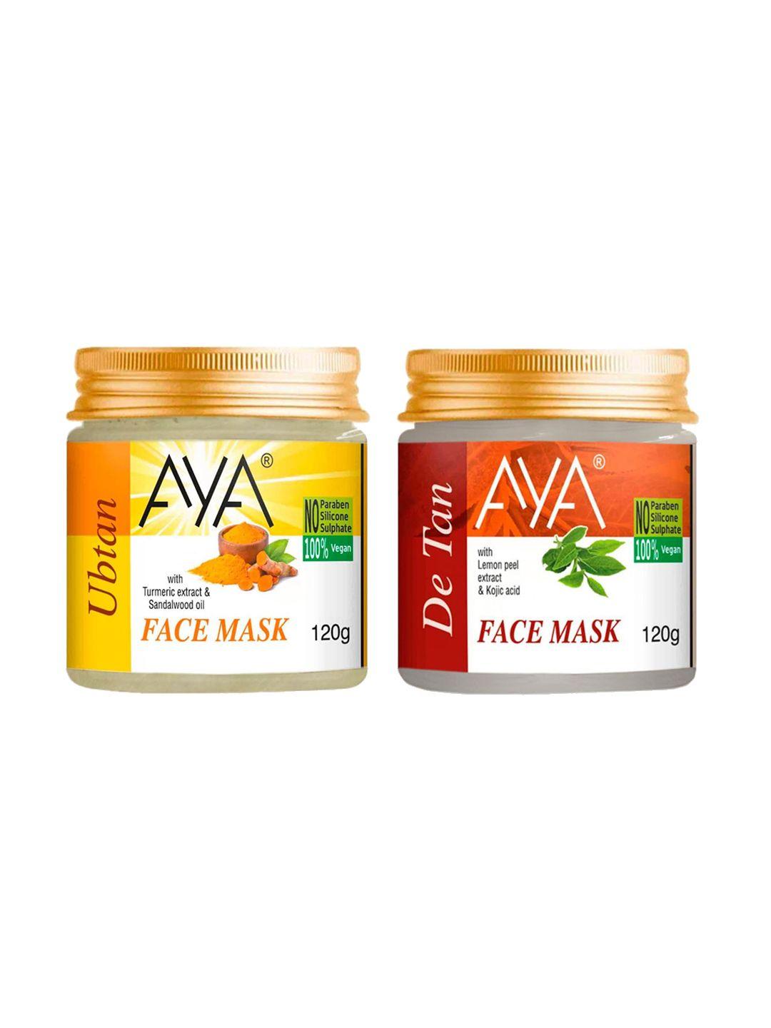 aya set of 2 ubtan & detan face mask 120 g each