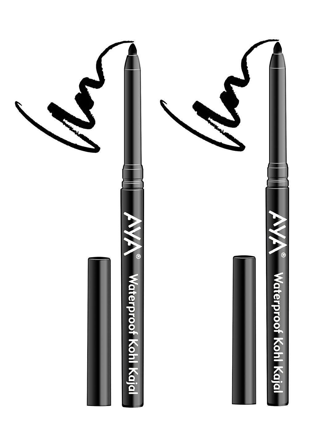 aya set of 2 waterproof kohl kajal - black