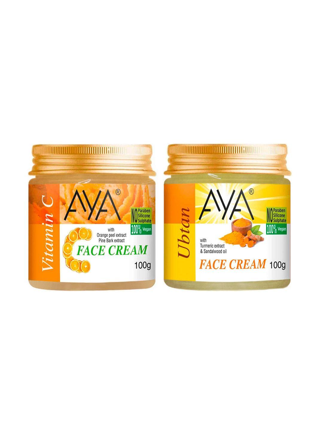 aya set of vitamin c & ubtan vegan face cream - 100 g each