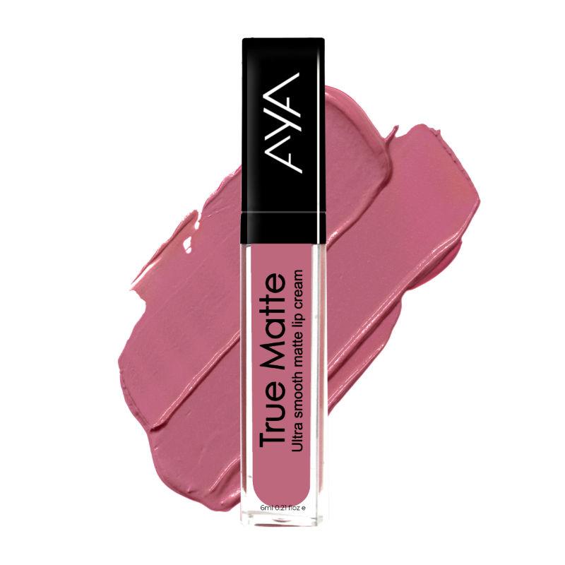 aya true matte liquid lipstick, ultra smooth matte lip cream, 01 pink