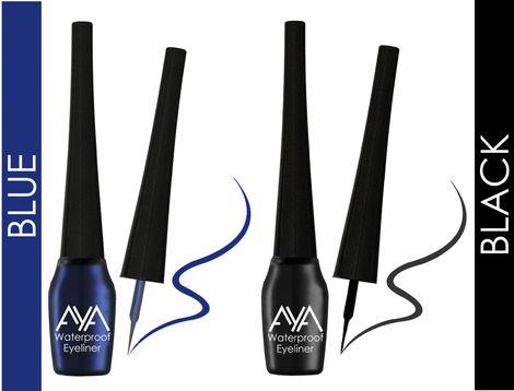 aya waterproof eyeliner, set of 2 (black and blue)