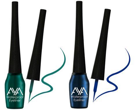 aya waterproof eyeliner, set of 2 (green and blue)