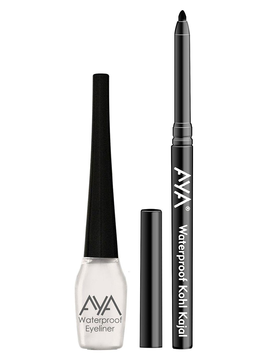 aya white and jet black waterproof kohl kajal