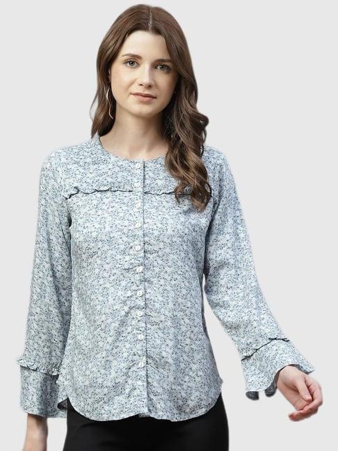 ayaany blue floral print top