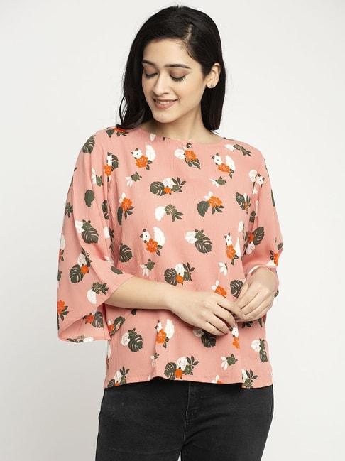 ayaany pink floral print cotton top