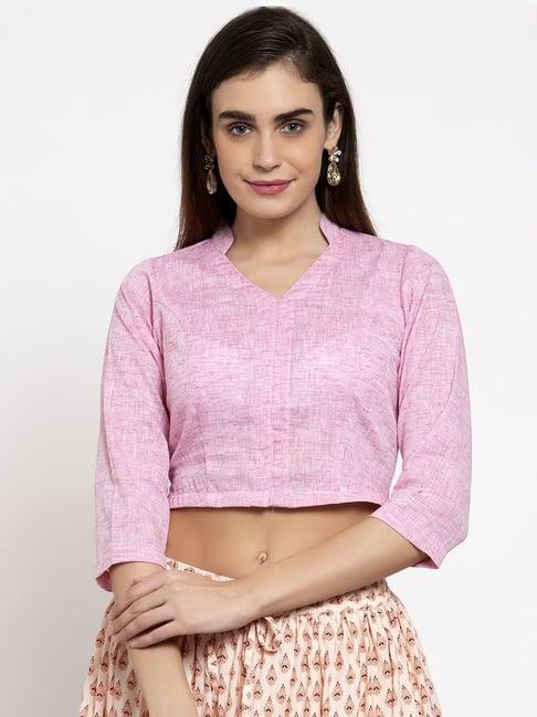 ayaany pink self pattern cotton top