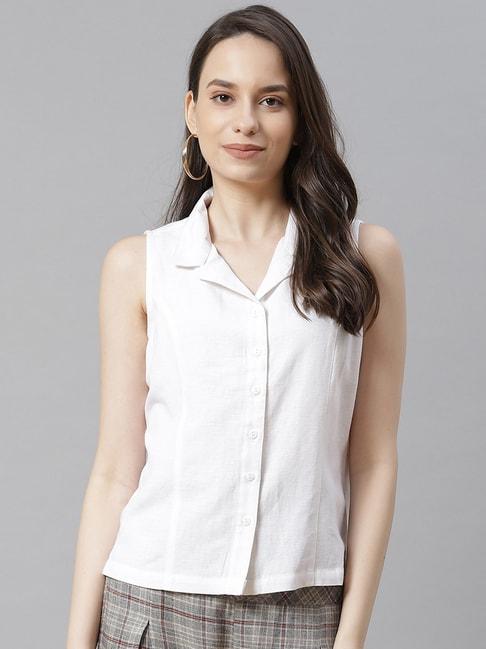 ayaany white cotton shirt