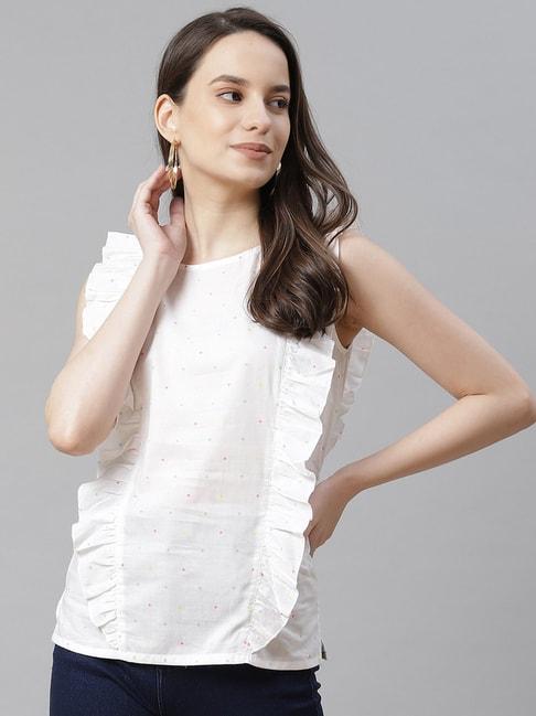 ayaany white printed top