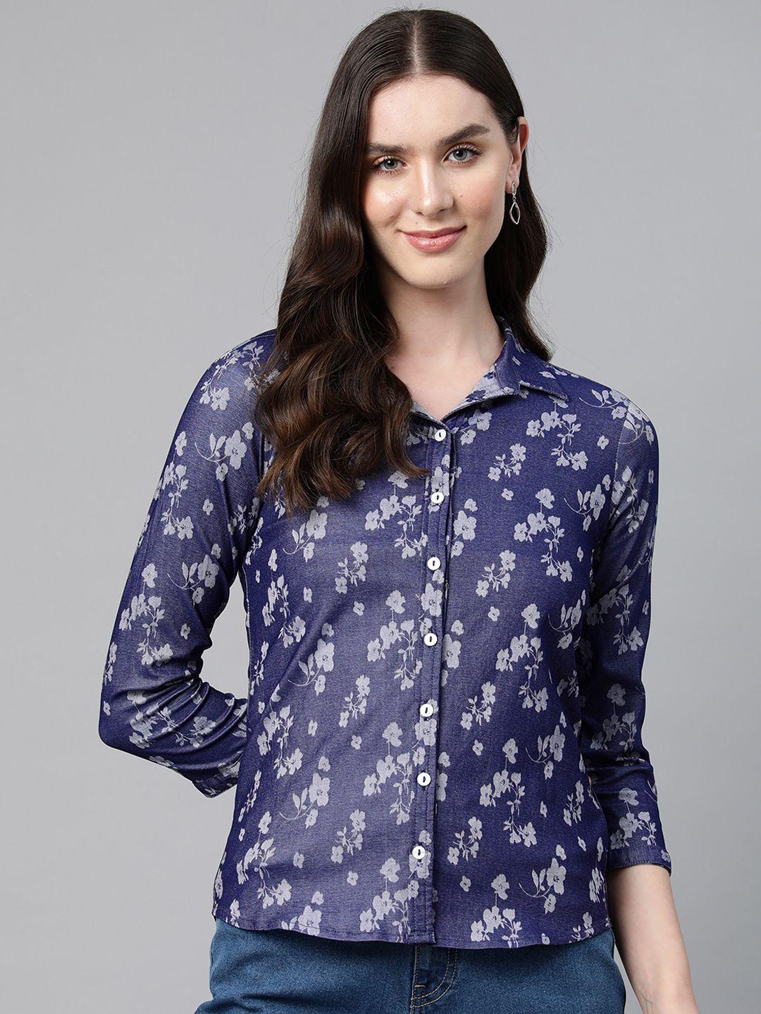 ayaany women floral opaque printed casual shirt