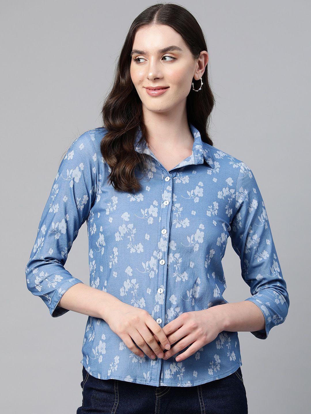 ayaany women floral opaque printed casual shirt