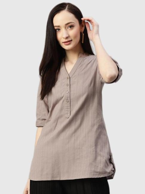 ayaany beige self print top