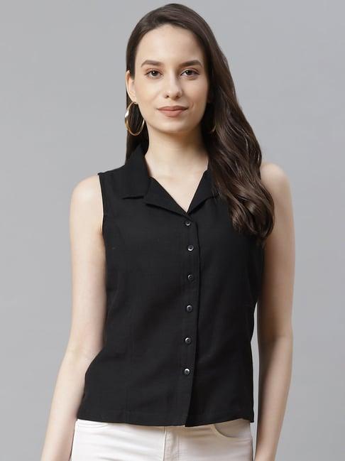 ayaany black cotton shirt