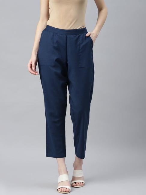 ayaany blue cotton trousers