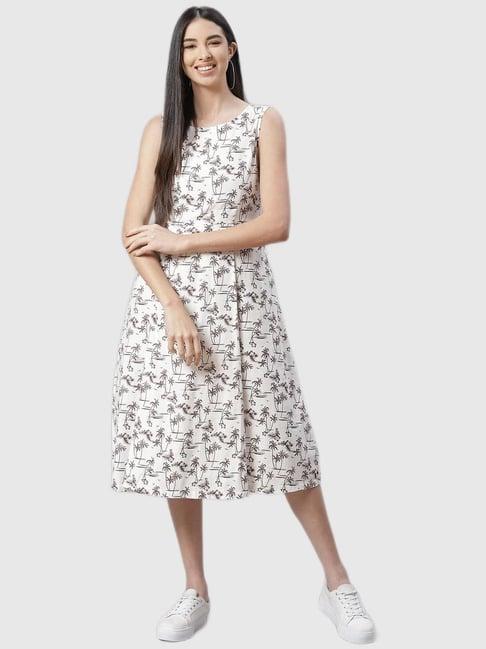 ayaany white floral print dress