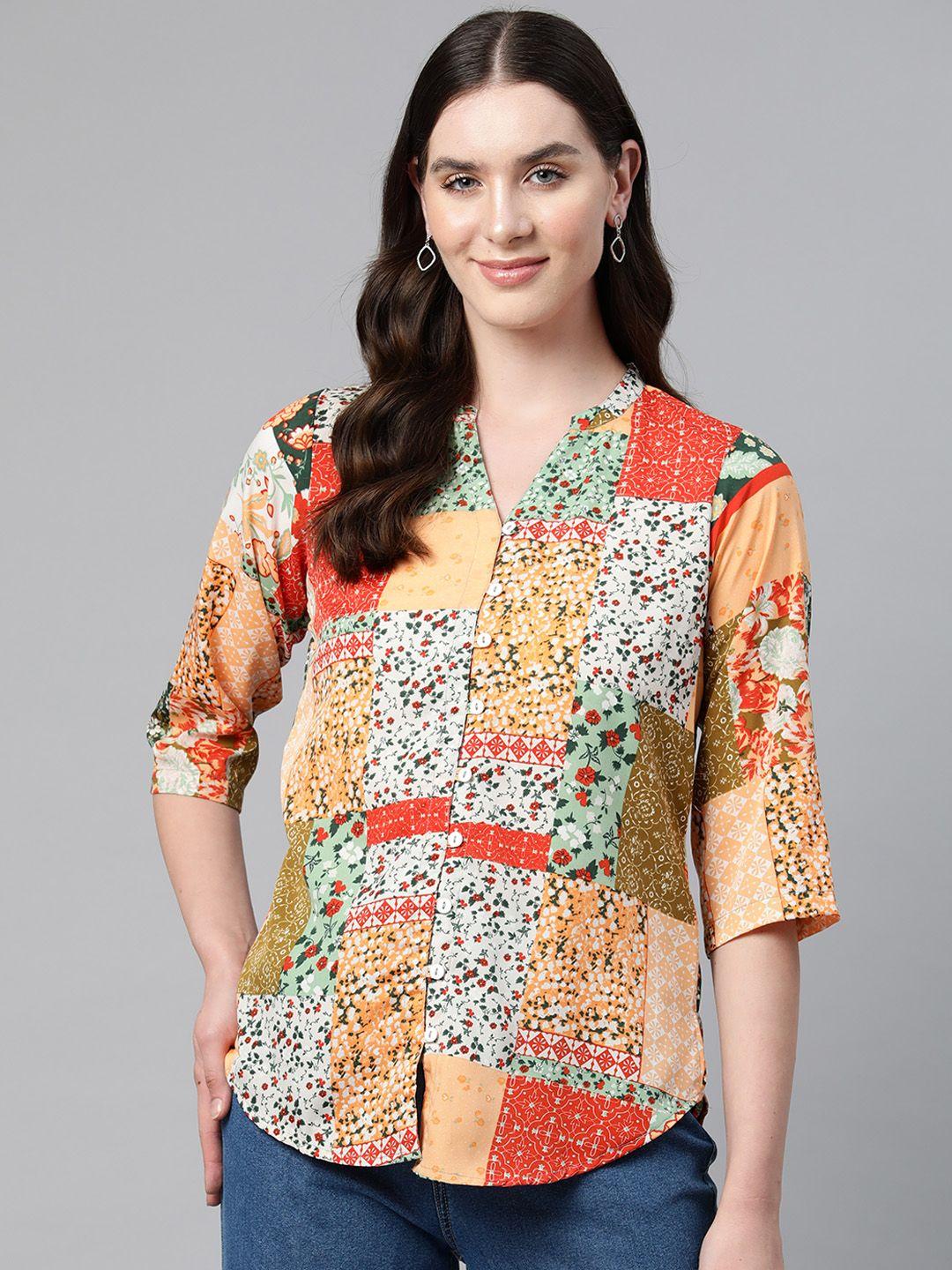 ayaany women floral opaque printed casual shirt