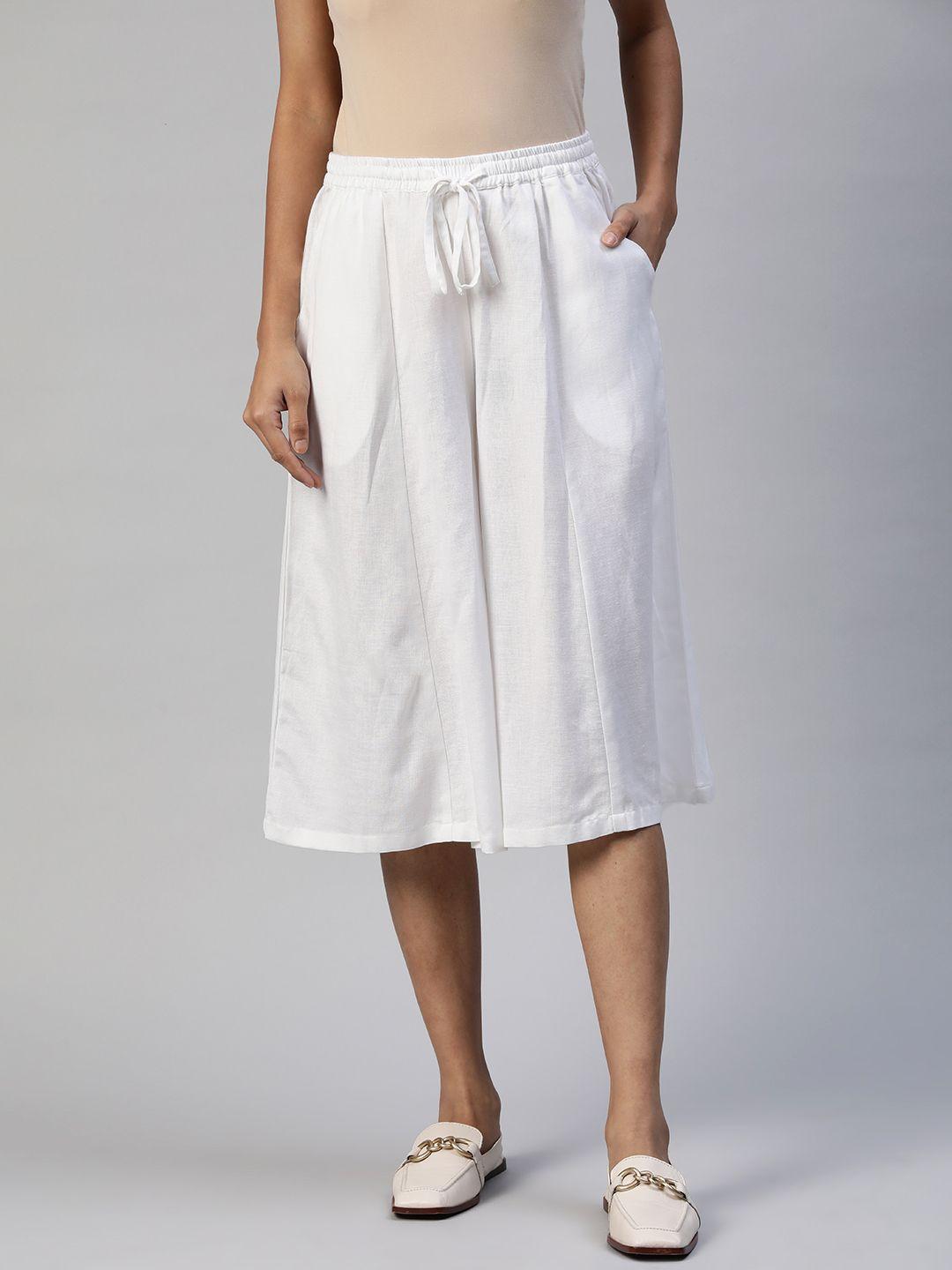 ayaany women white original culottes trousers