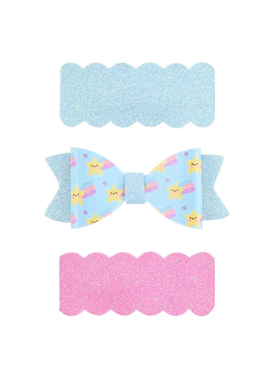 aye candy girls blue & pink set of 3 embellished hair accessory set