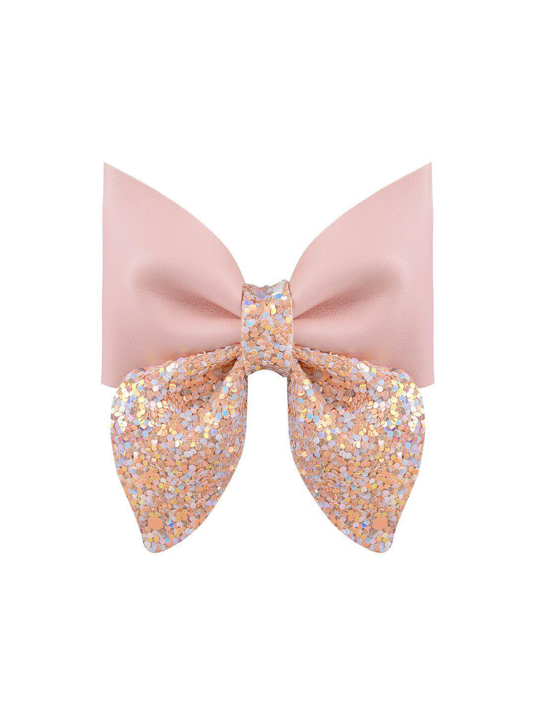 aye candy girls peach-coloured embellished glitter sailor alligator hair clip