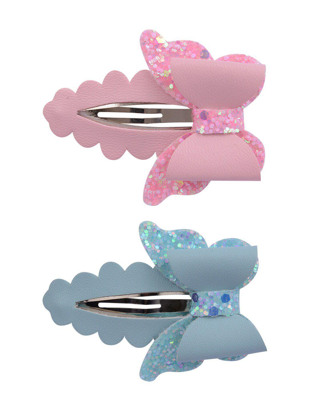 aye candy girls pink & blue set of 2 embellished tic tac hair clips