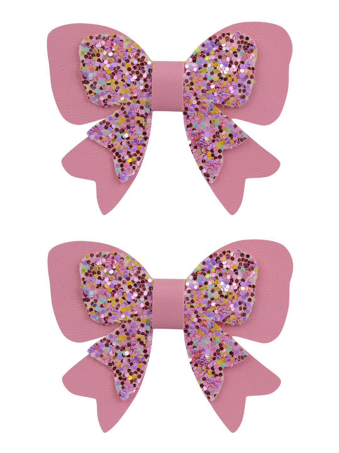 aye candy girls pink set of 2 embellished alligator hair clip