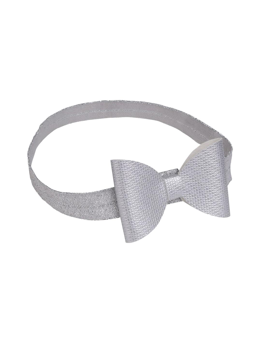 aye candy girls silver toned embellished bow headband