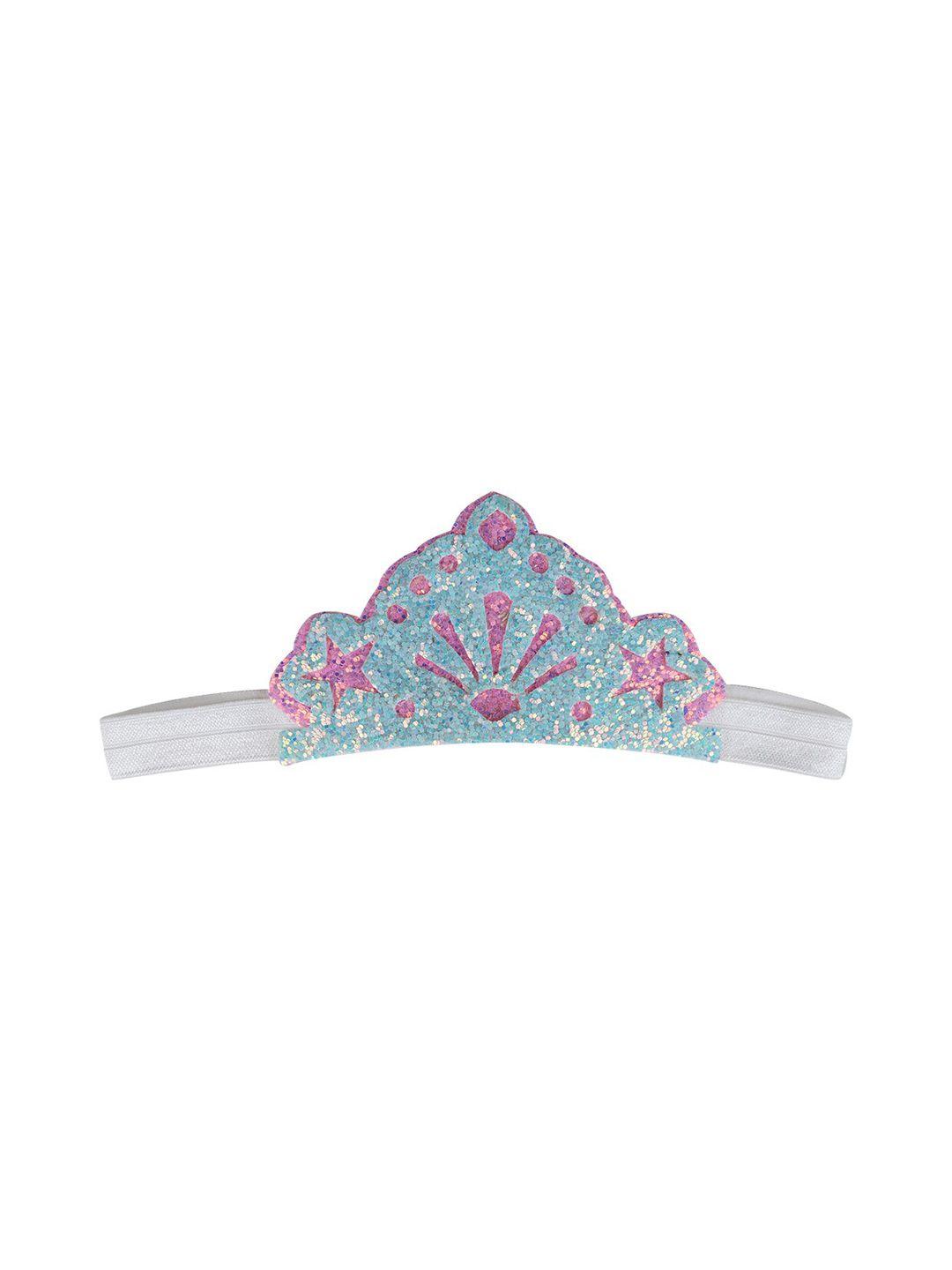 aye candy girls teal-green & pink mermaid crown chill wrap headband