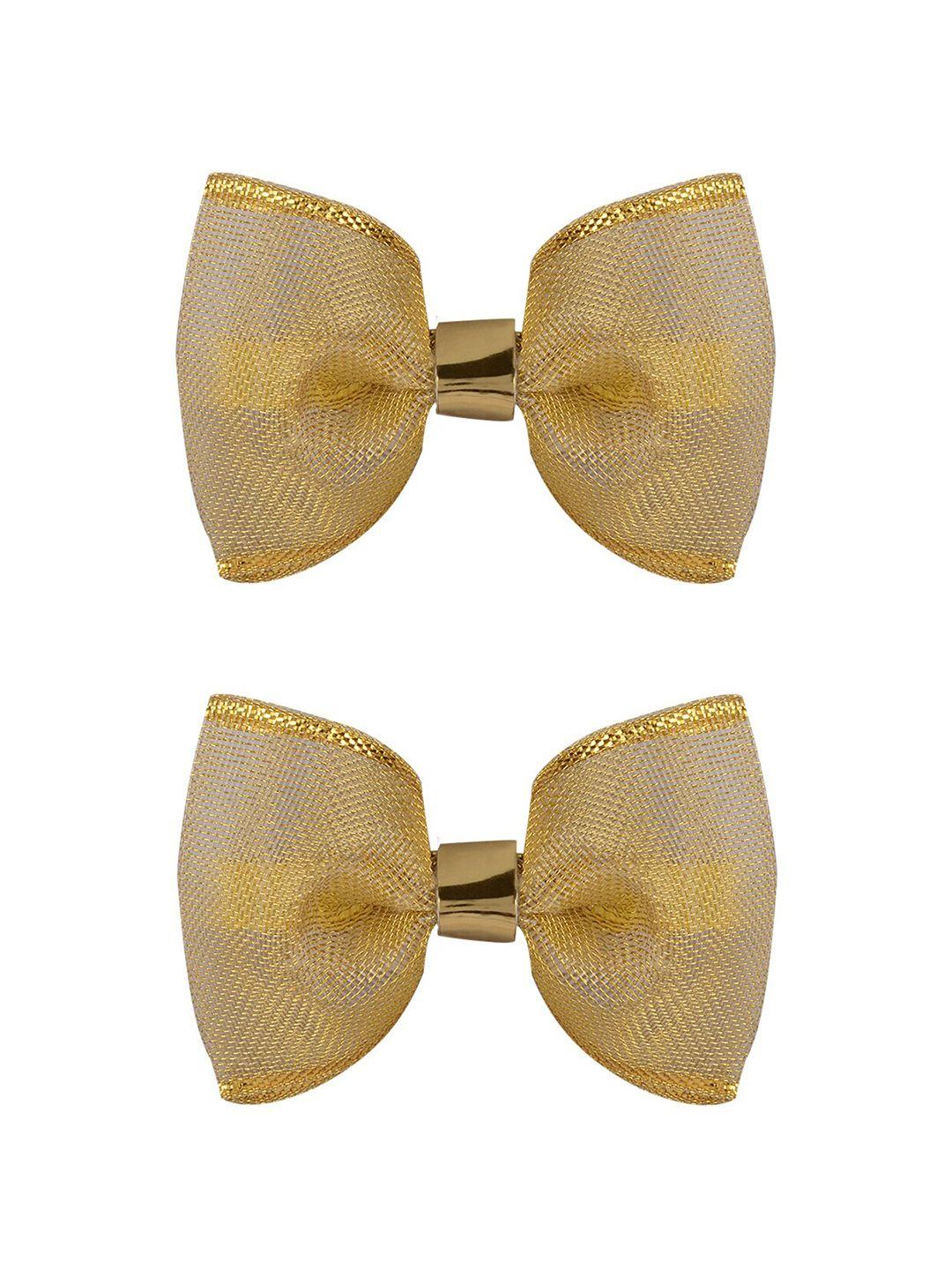 aye candy girls gold-toned set of 2 embellished alligator hair clip