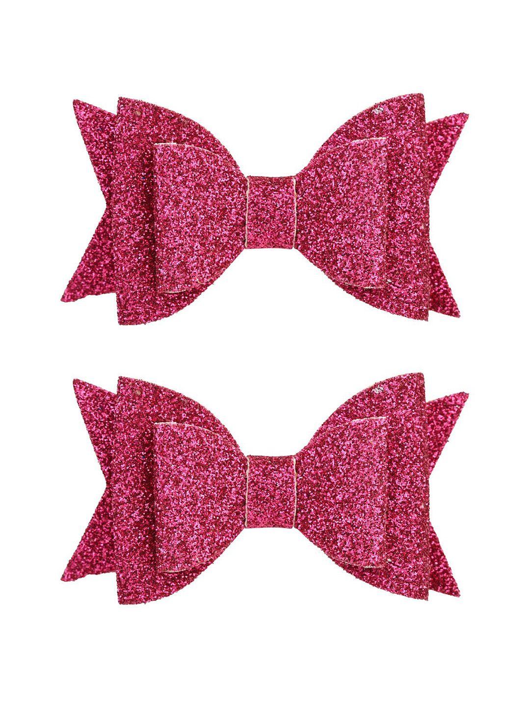 aye candy girls magenta set of 2 bow alligator hair clip