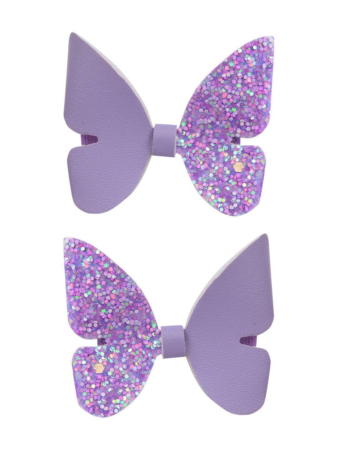 aye candy girls pack of 2 lavender sequined butterfly hair clips
