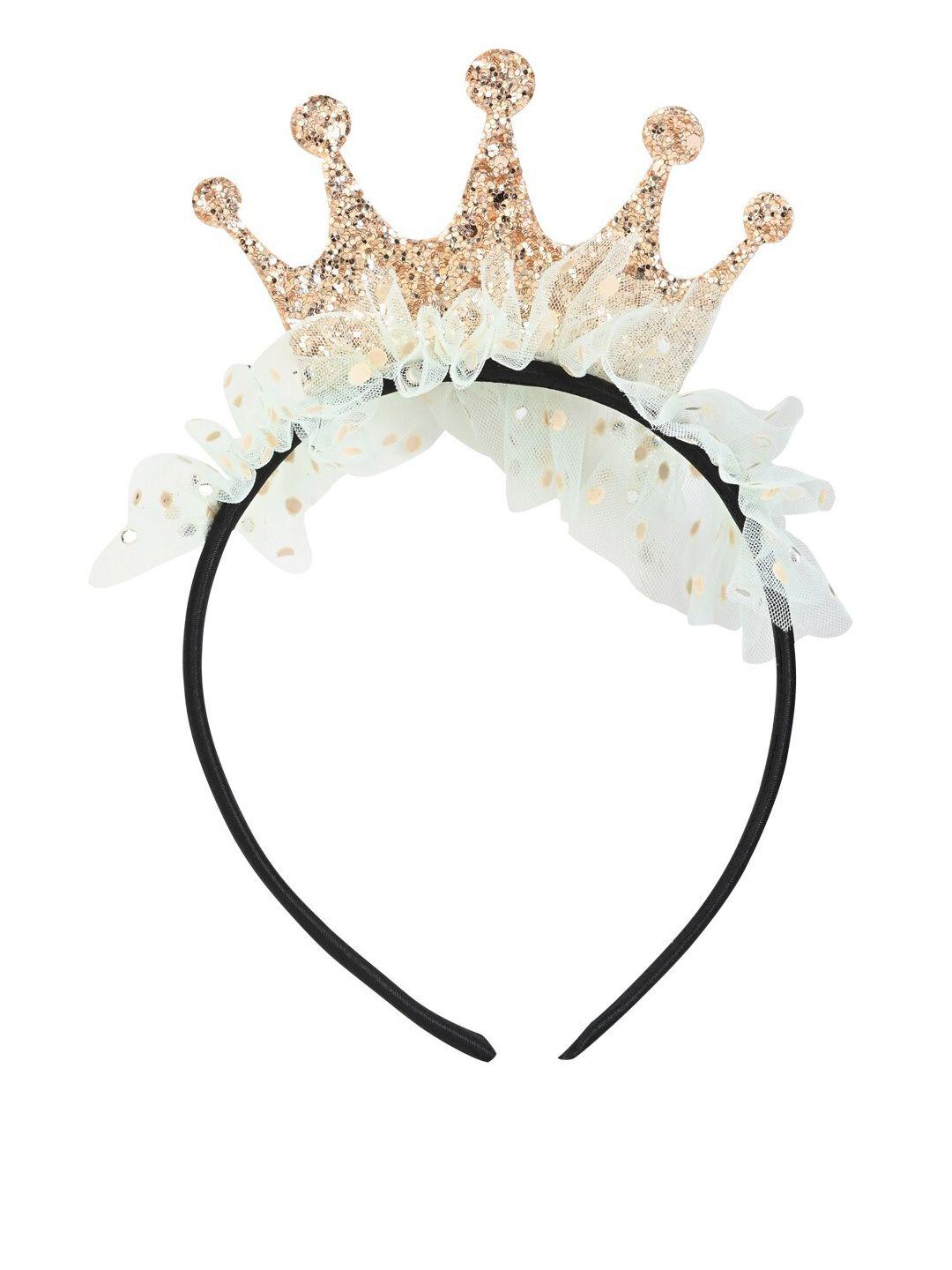 aye candy girls sea green embellished tulle birthday crown hairband