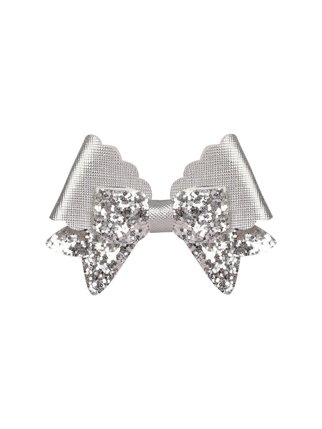aye candy girls silver-toned embellished alligator hair clip