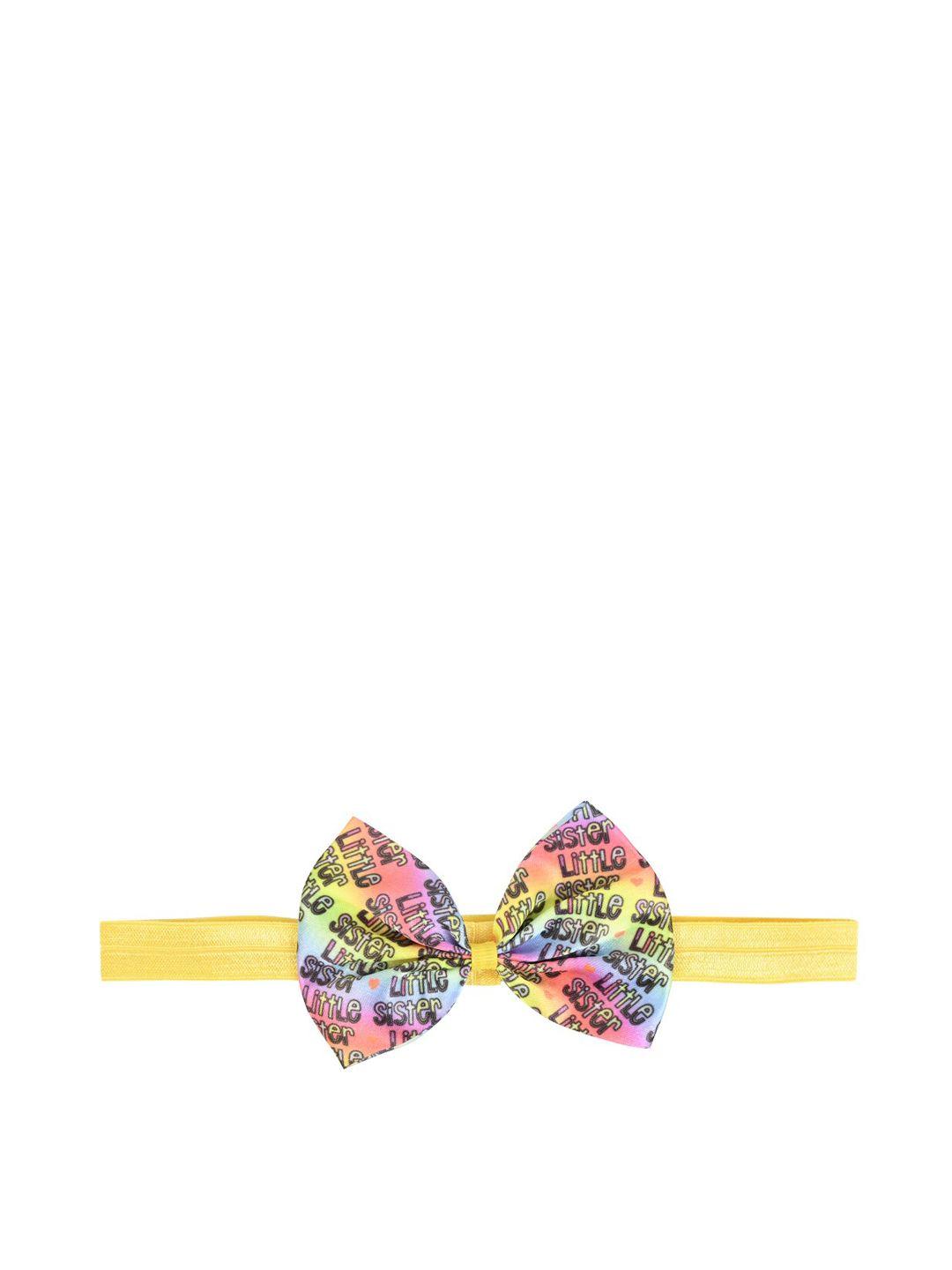 aye candy girls yellow & pink bow chill wrap headband