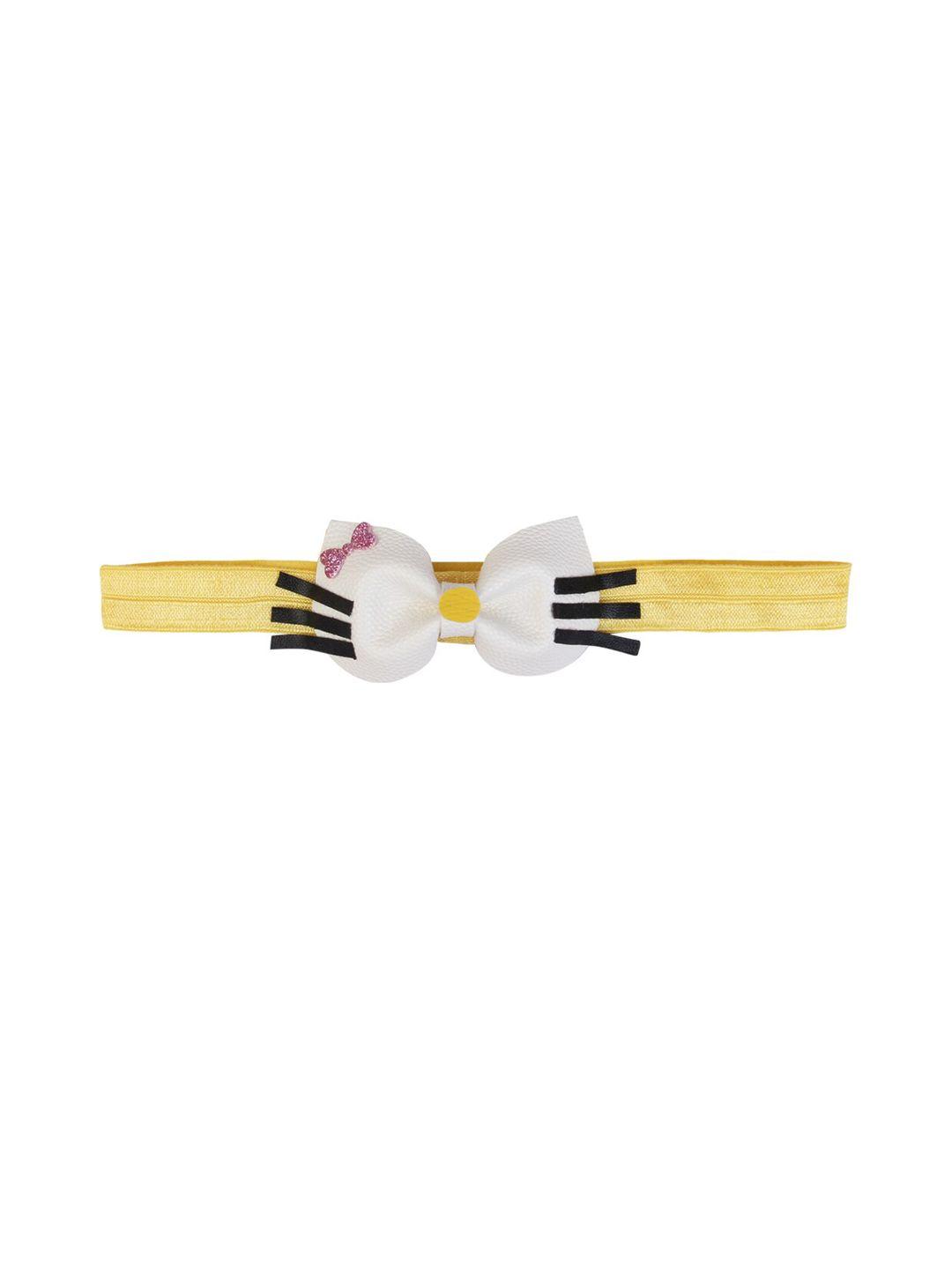 aye candy girls yellow & white hello kitty bow hairband