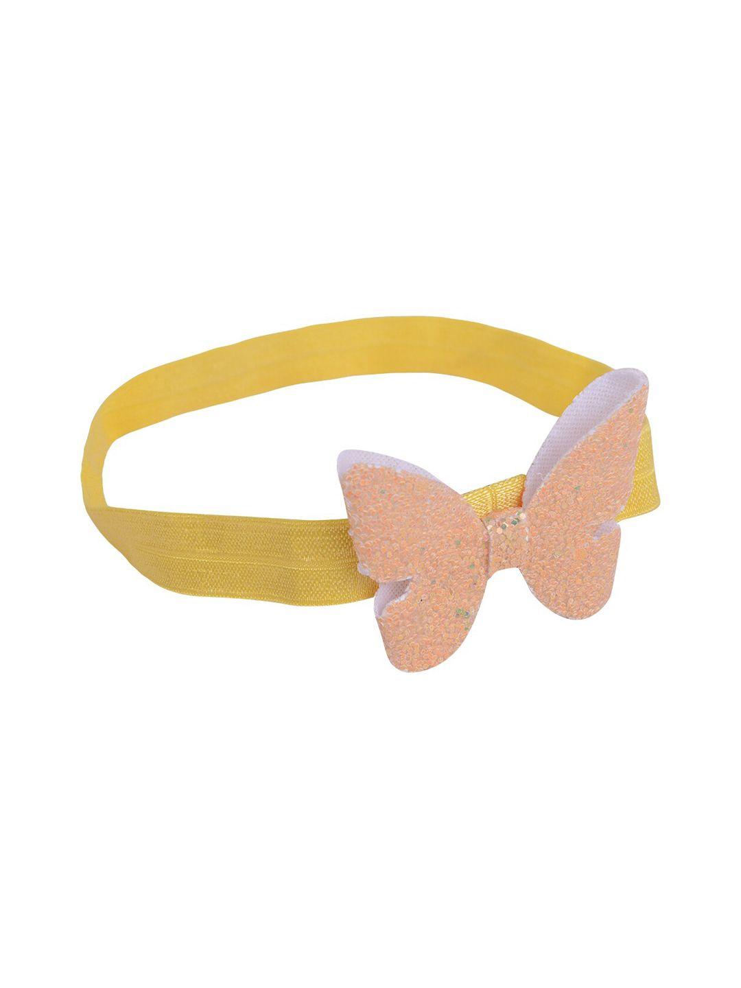 aye candy girls yellow embellished butterfly chill wrap headband