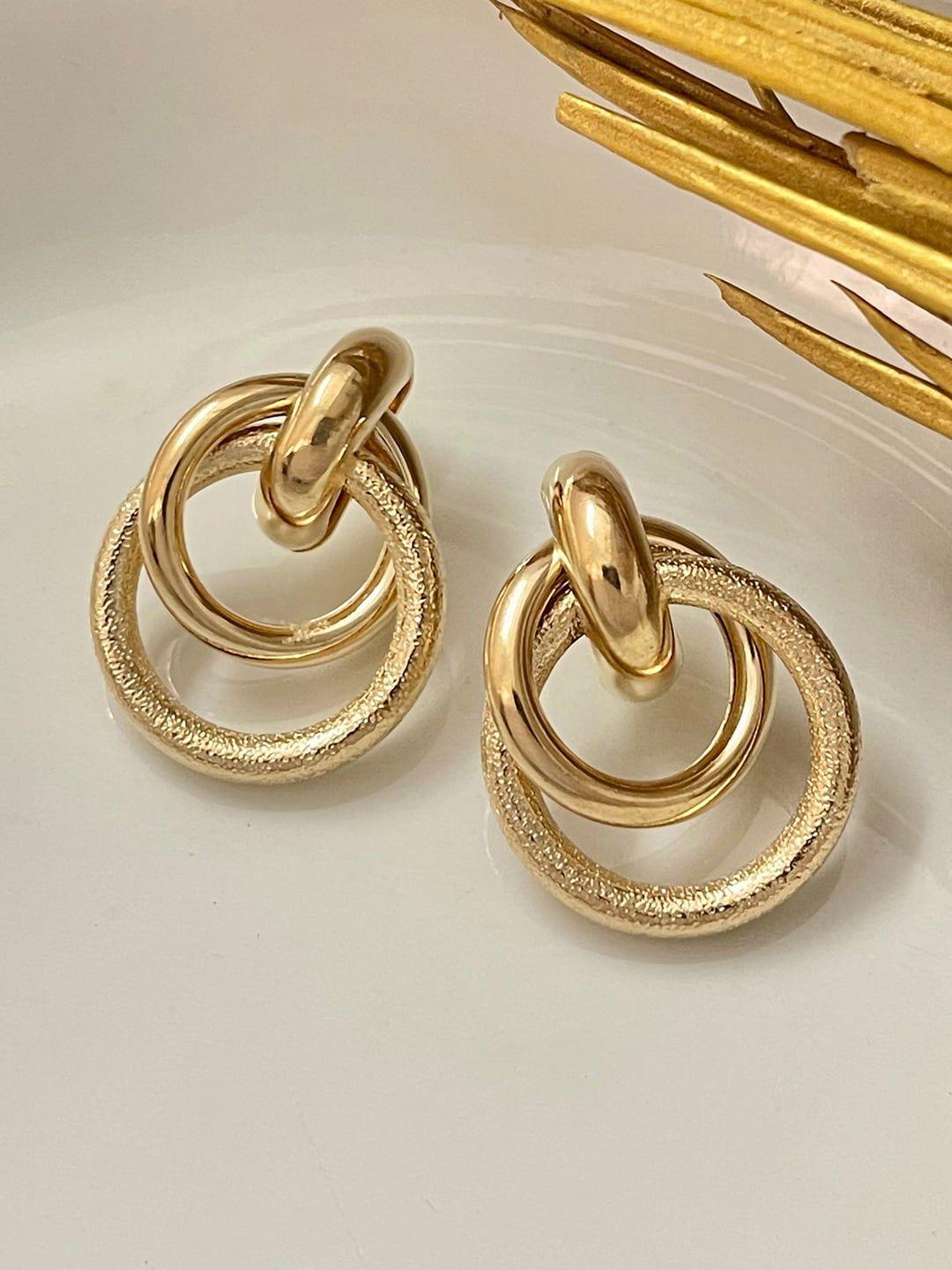 ayesha gold-toned contemporary hoop earrings