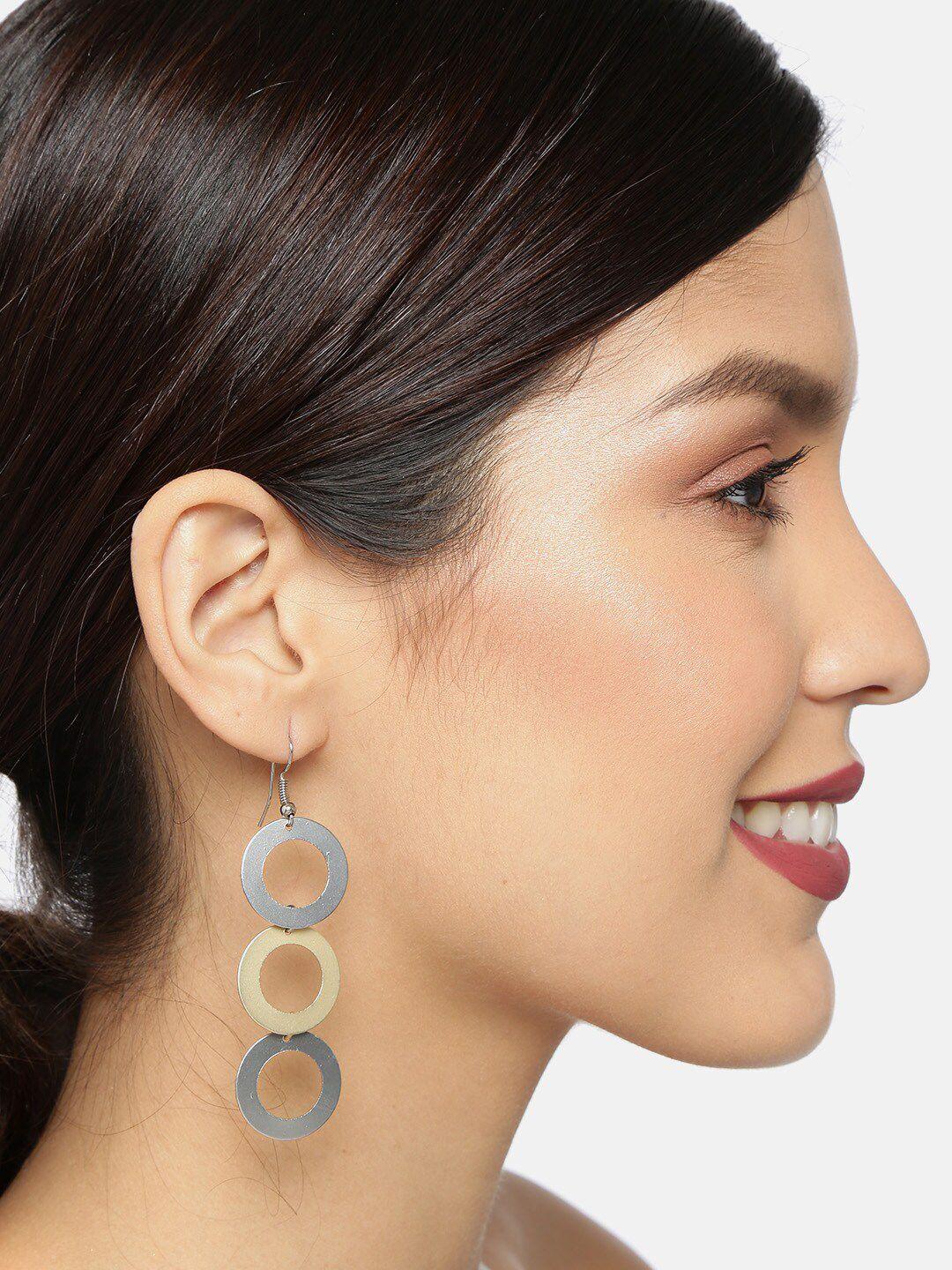 ayesha multicoloured circular drop earrings