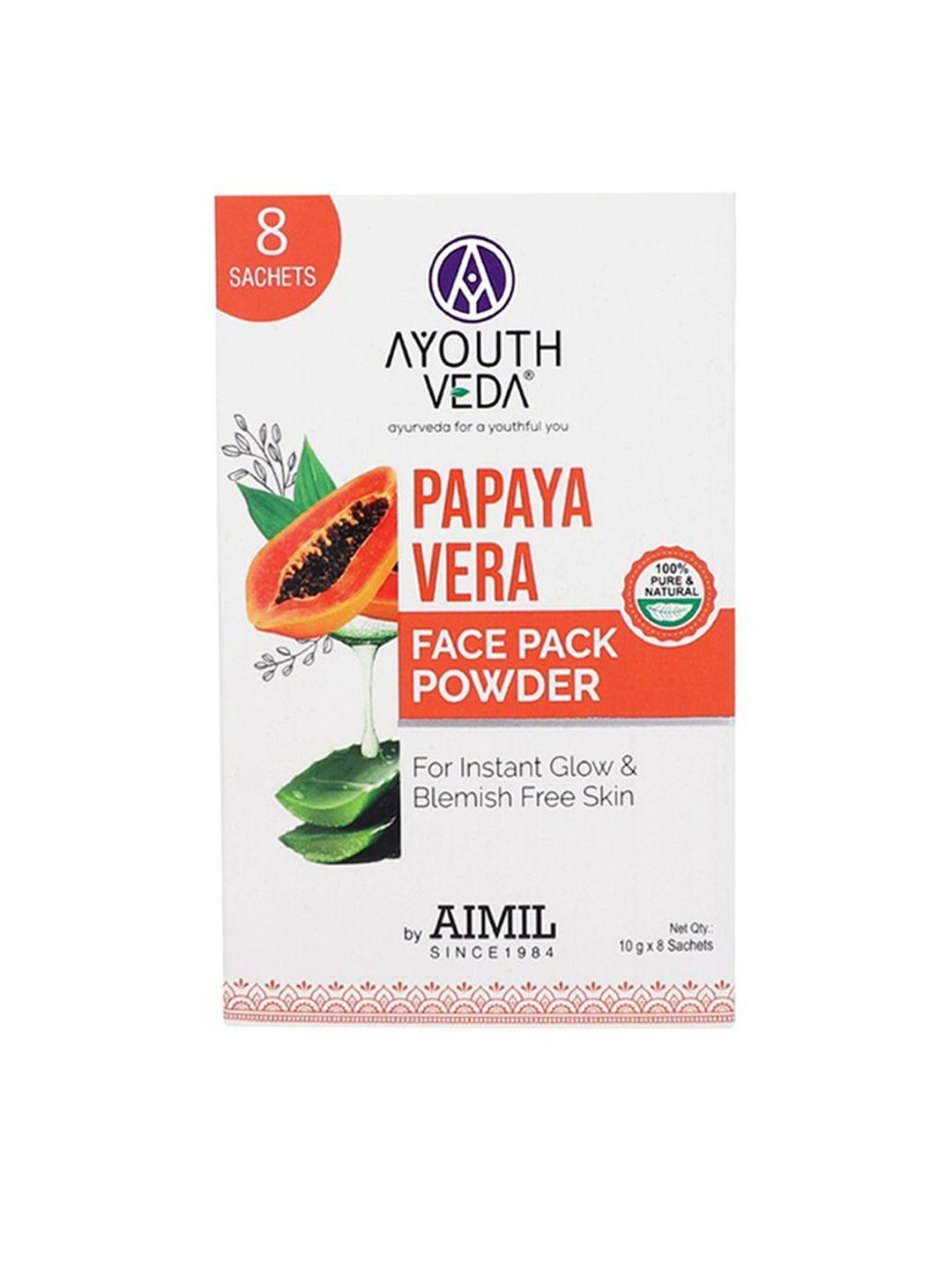ayouthveda papaya & aloe vera face pack powder for glowing skin 100g