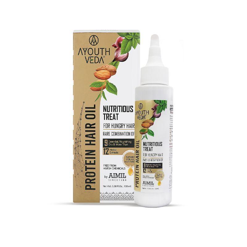 ayouthveda protein hair oil with bhringraj and coffee beans