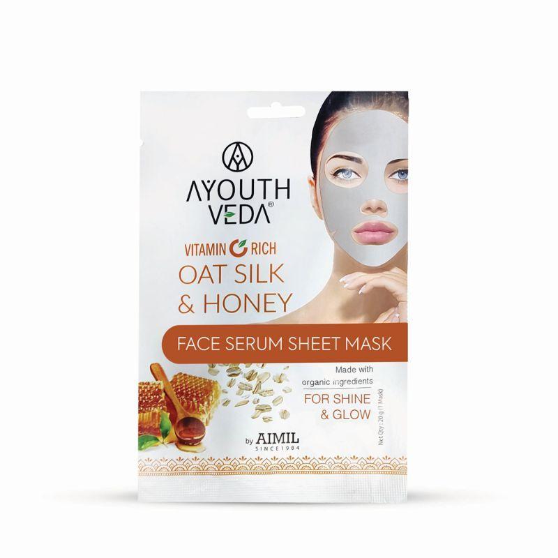 ayouthveda vitamin c rich oat silk & honey face serum sheet mask