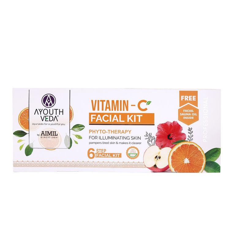ayouthveda vitamin c six steps facial kit for oil free look skin soothing & refreshing kit