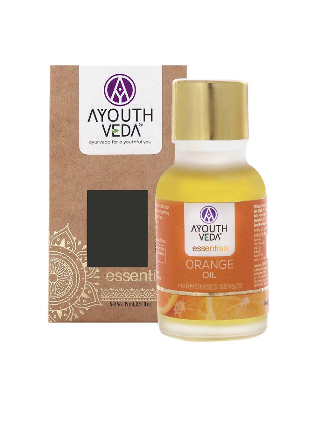 ayouthveda 100% pure & natural orange essential oil for skin & hair - 15 ml