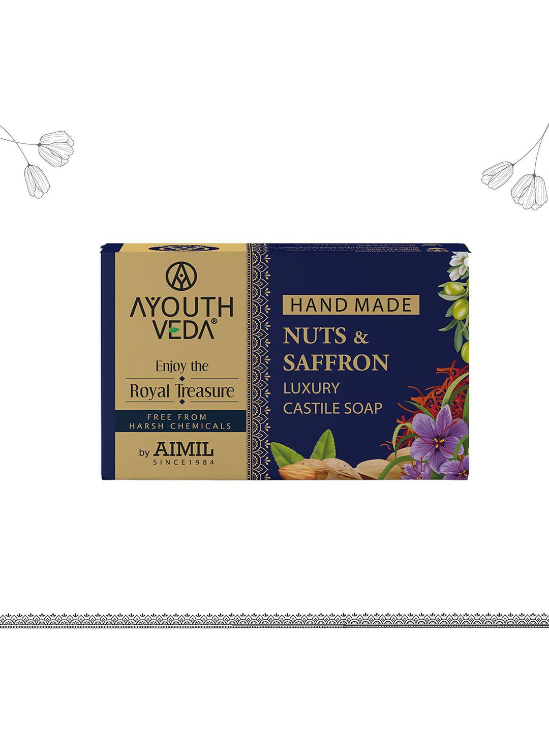 ayouthveda brown nuts and saffron luxury castile soap 110 gm