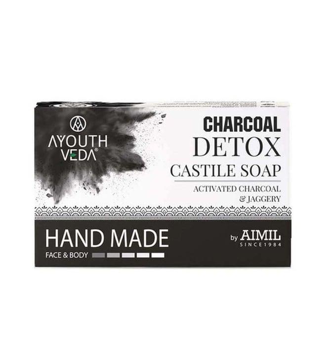 ayouthveda charcoal detox castile soap - 100 gm