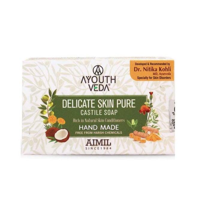 ayouthveda delicate skin pure castile soap - 100 gm